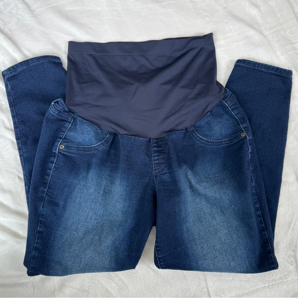 Maternity Jegging Jeans XL Full Panel Skinny Darkwash